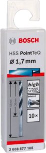 WIERT. HSS POINTTEQ 1.7MM 10PC 2