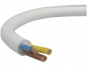 Przewód mieszkaniowy OMY żo 3x1,5mm2 300/300V biały krążek 100m 2