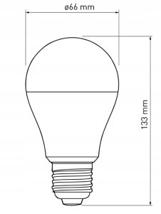 GTV Żarówka LED 20W GTV A65 3000K E27 2400lm AC180-250V/ 50-60Hz RA>80 200° 164mA biała LD-PC4A65-20W 3
