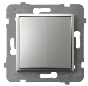 Łącznik krzyżowy podwójny Ospel Aria ŁP-19U/m/18 10AX IP20 srebrny 1