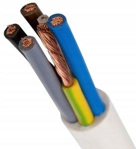 Przewód warsztatowy OWY 5x1mm2 300/500V biały krążek 100m 1