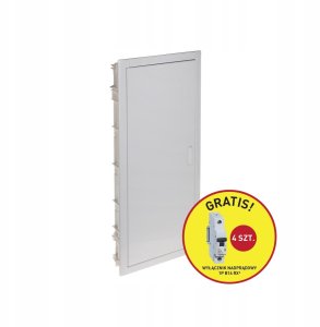 Rozdzielnica modułowa Legrand RWN 602434P podtynkowa 4x12 modułów IP40 drzwi pełne białe + wyłącznik nadprądowy 1P B16 RX3 ( 4 szt.) 1