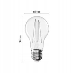 ŻAR. LED 7,8W (75W) E27 A60 FILAMENT NEUTRALNA BIEL 4000K 1060LM ZF5D53 EMOS 2
