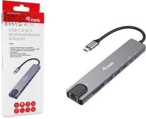 HUB USB Equip Equip Adapter USB-C -> HDMI.GbE.3xUSB3.2 Gen1.SD/TF.PD 100W 7
