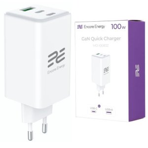 Ładowarka ForCell Encore Energy GaN QC PD MD-10083Z sieciowa 1x USB-A 2x USB-C 100 W Nowa (279879-uniw) 2