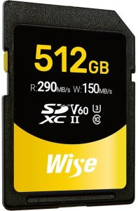 CARD Wise SDXC UHS-II V60 512GB R:290MBs / W:150MBs WI-SD-S512 1