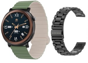 Smartwatch GlacierX Theron Black + Pasek GX-T248 standard 1