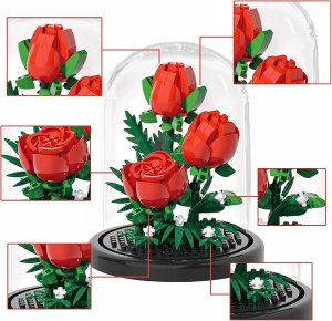 *****Klocki kwiaty róże p/kloszem 221el 136924 4