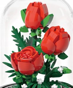 *****Klocki kwiaty róże p/kloszem 221el 136924 6