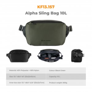 Torba fotograficzna K&F Concept Alpha Sling Bag 10 l - ciemnozielona 11