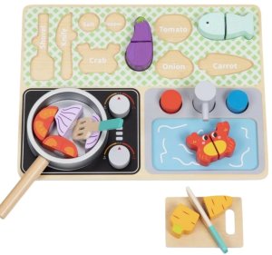 Tooky Toy TOOKY TOY Drewniana kuchnia z akcesoriami - Zestaw małego kucharza 3