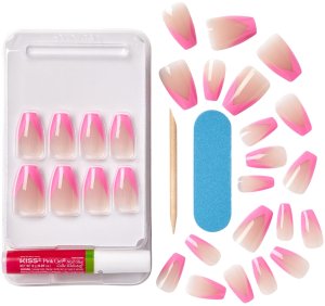 KISS ltd KISS Sztuczne paznokcie samoprzylepne Salon Acrylic French - Squared (rozmiar:M) 1op.-28szt 3