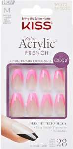 KISS ltd KISS Sztuczne paznokcie samoprzylepne Salon Acrylic French - Squared (rozmiar:M) 1op.-28szt 4