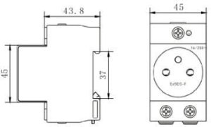 Gniazdo modułowe, na szynę DIN TH-35, do rozdzielnicy Noark Ex9DS-F 106194 2