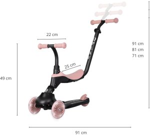 Hulajnoga Qplay Hulajnoga Sema Evo 3w1 Coral Pink 8