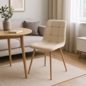 Krzesło welurowe MONTANA VELVET beżowe 2