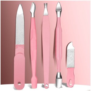 Aptel Zestaw akcesoriów do manicure, pedicure w etui różowe 12w1 AK20 8