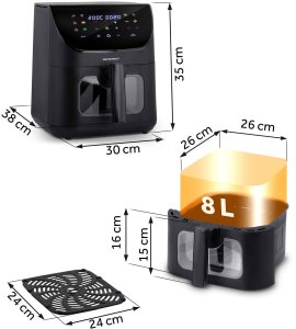 Frytkownica beztłuszczowa Air fryer Berdsen BD-660 czarna 4