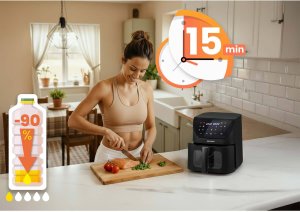 Frytkownica beztłuszczowa Air fryer Berdsen BD-660 czarna 9