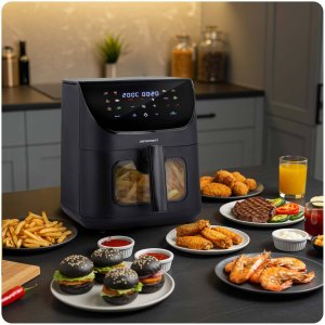 Frytkownica beztłuszczowa Air fryer Berdsen BD-660 czarna 11