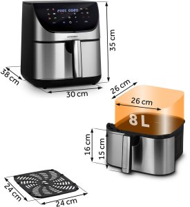 Frytkownica beztłuszczowa Berdsen Frytkownica beztłuszczowa Air fryer BD-659 srebrna 3