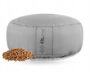 Okrągła poduszka do jogi z gryką, szara 2