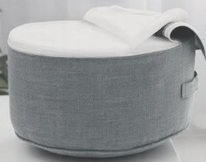 Okrągła poduszka do jogi z gryką, szara 4