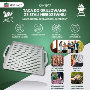 STALOWA TACA 37x31cm DO GRILLA GRILLOWANIA KINGHOFF KH-1917 3