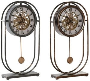 Stoln hodiny Home ESPRIT Czarny Złoty Vintage (2 Sztuk) 1