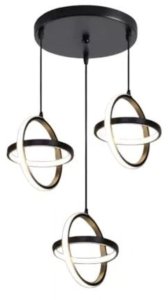 Lampa geometryczna LED klosz wisząca sufitowa AT52-3SL-Black 1