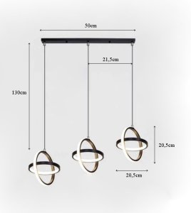 Lampa geometryczna LED klosz wisząca sufitowa AT54-3SL-Black 3