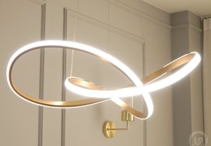 Lampa nowoczesna LED wisząca sufitowa pierścienie AT74-ESL-Gold 2