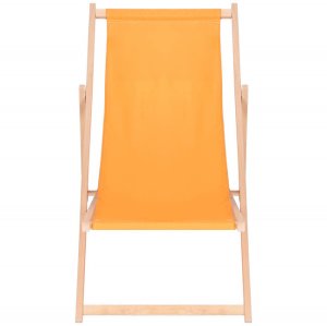 Leżak ogrodowy, drewniany z 3-stopniową regulacją, plażowy, balkonowy, pomarańczowy UNIWERSALNY 11