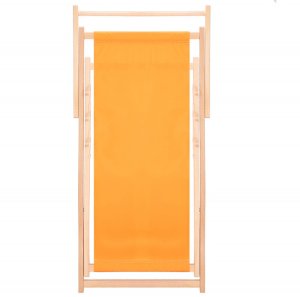 Leżak ogrodowy, drewniany z 3-stopniową regulacją, plażowy, balkonowy, pomarańczowy UNIWERSALNY 12