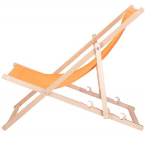 Leżak ogrodowy, drewniany z 3-stopniową regulacją, plażowy, balkonowy, pomarańczowy UNIWERSALNY 14