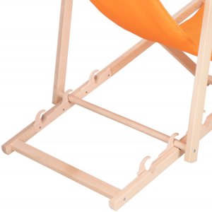 Leżak ogrodowy, drewniany z 3-stopniową regulacją, plażowy, balkonowy, pomarańczowy UNIWERSALNY 19