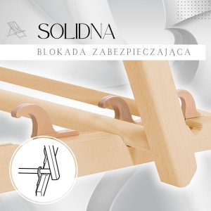 Leżak ogrodowy, drewniany z 3-stopniową regulacją, plażowy, balkonowy, pomarańczowy UNIWERSALNY 3