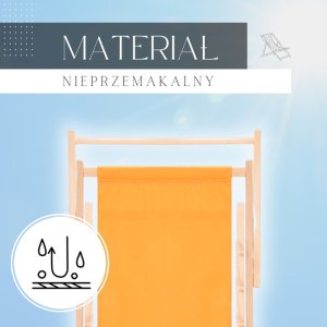 Leżak ogrodowy, drewniany z 3-stopniową regulacją, plażowy, balkonowy, pomarańczowy UNIWERSALNY 4