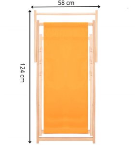 Leżak ogrodowy, drewniany z 3-stopniową regulacją, plażowy, balkonowy, pomarańczowy UNIWERSALNY 5
