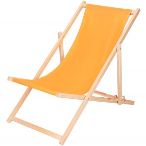 Leżak ogrodowy, drewniany z 3-stopniową regulacją, plażowy, balkonowy, pomarańczowy UNIWERSALNY 7