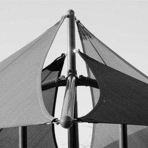 Żagiel przeciwsłoneczny 3x3 m kwadratowy ogrodowy woodoodporny grafitowy UNIWERSALNY 13