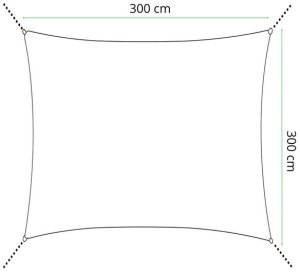 Żagiel przeciwsłoneczny 3x3 m kwadratowy ogrodowy woodoodporny grafitowy UNIWERSALNY 4