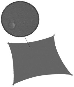 Żagiel przeciwsłoneczny 3x3 m kwadratowy ogrodowy woodoodporny grafitowy UNIWERSALNY 10