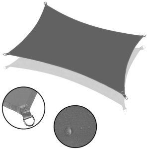 Żagiel cieniujący, ogrodowy 4x2 m osłona przeciwsłoneczna, prostokątny, grafitowy UNIWERSALNY 17