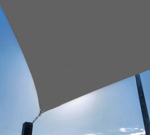 Żagiel cieniujący, ogrodowy 4x2 m osłona przeciwsłoneczna, prostokątny, grafitowy UNIWERSALNY 19