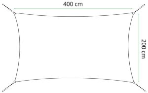 Żagiel cieniujący, ogrodowy 4x2 m osłona przeciwsłoneczna, prostokątny, grafitowy UNIWERSALNY 2