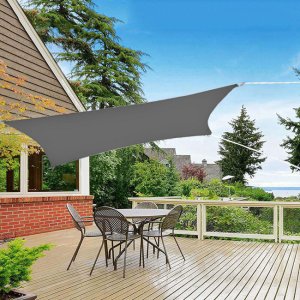 Żagiel cieniujący, ogrodowy 4x2 m osłona przeciwsłoneczna, prostokątny, grafitowy UNIWERSALNY 7