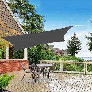Żagiel cieniujący, ogrodowy 3x2 m osłona przeciwsłoneczna, prostokątny, grafitowy UNIWERSALNY 11