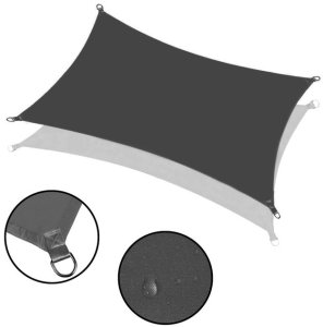 Żagiel cieniujący, ogrodowy 3x2 m osłona przeciwsłoneczna, prostokątny, grafitowy UNIWERSALNY 3