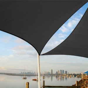 Żagiel cieniujący, ogrodowy 3x2 m osłona przeciwsłoneczna, prostokątny, grafitowy UNIWERSALNY 6